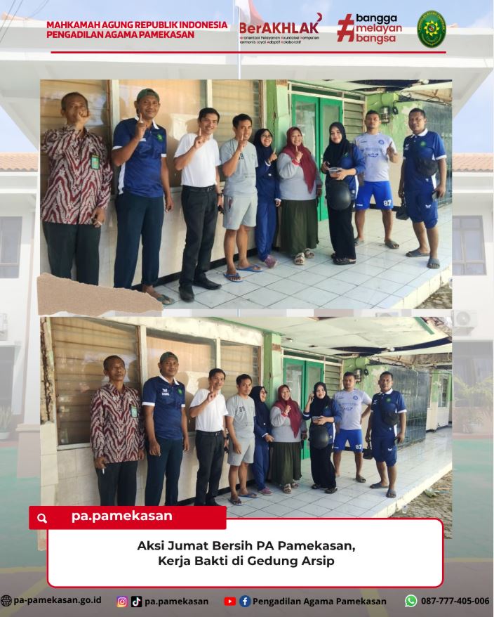 Sinergi Pegawai Pengadilan Agama Pamekasan dalam Kegiatan Jumat Bersih demi Optimalisasi Penataan Arsip